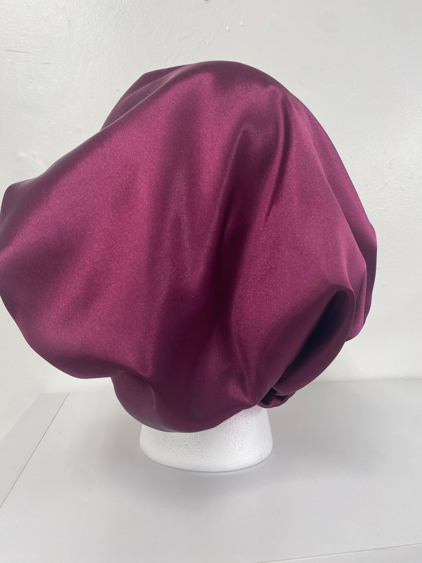 Burgandy and Dark Rose Large Reversible Bonnet