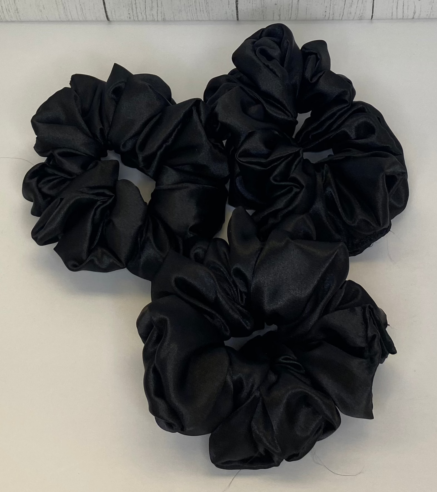 Large Black Satin Scrunchie