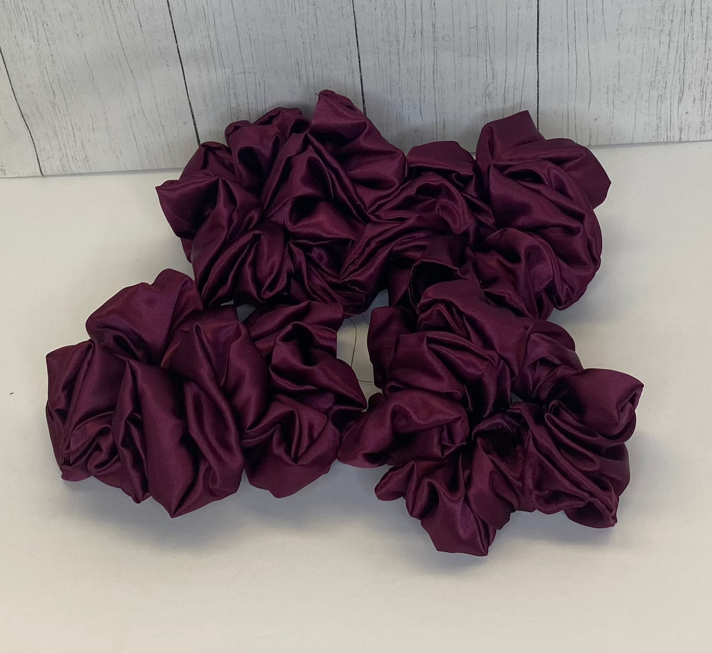 Large Burgandy Satin Scrunchie