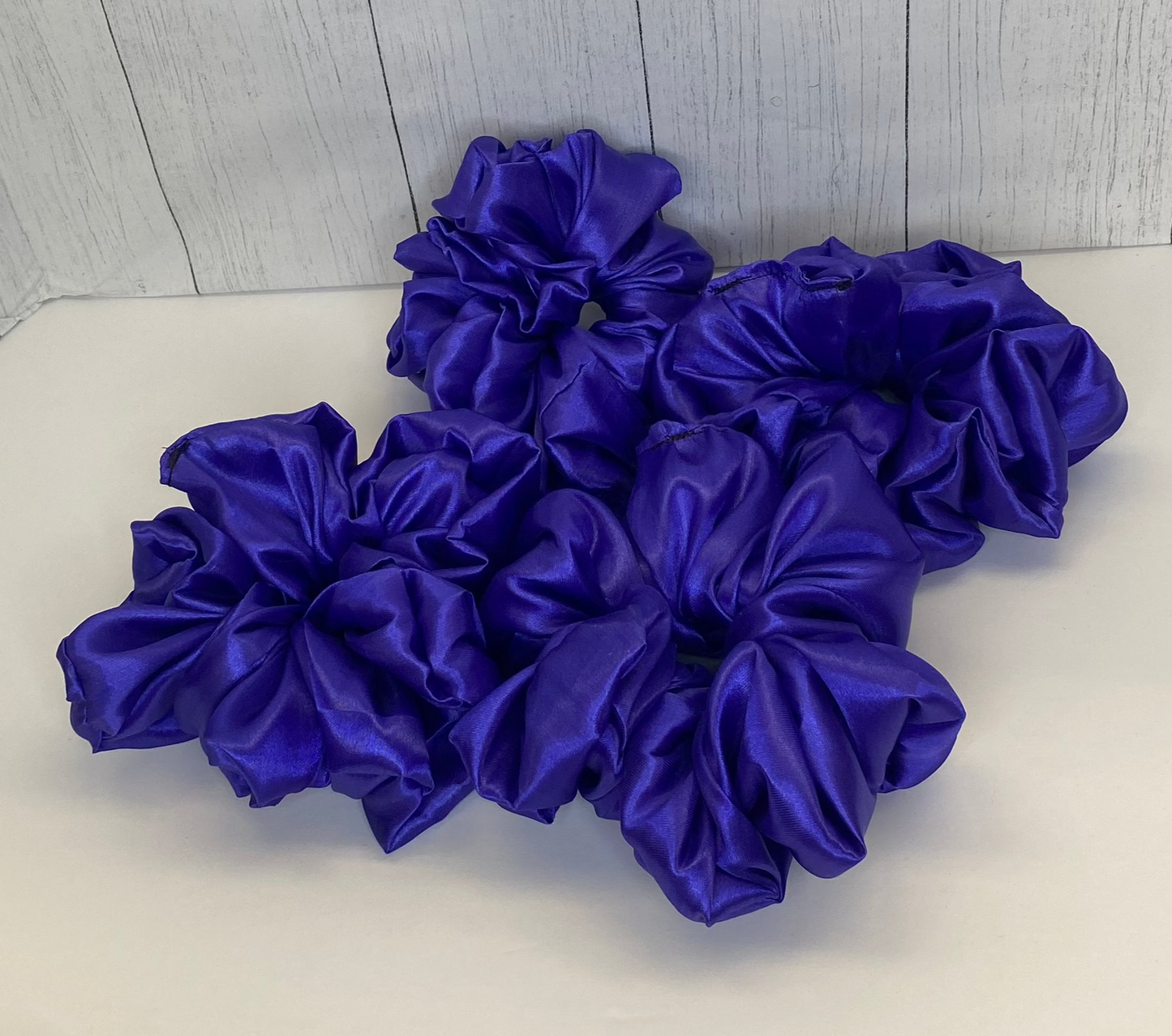 Large Royal Blue Satin Scrunchie